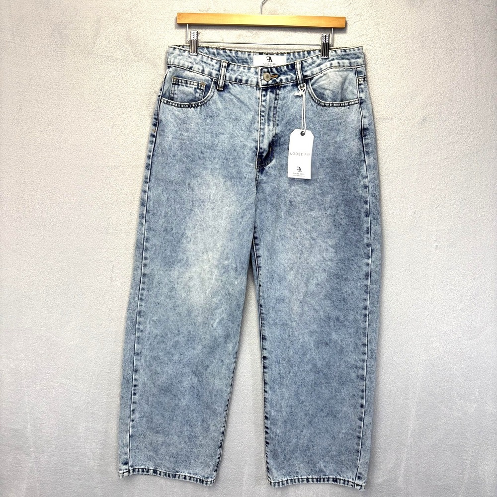 NWT Flying Angel High Rise Relaxed‎ Mom Jeans Womens 10 Blue Acid Wash Denim